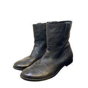 Frye Black Leather Ankle Booties Size 8